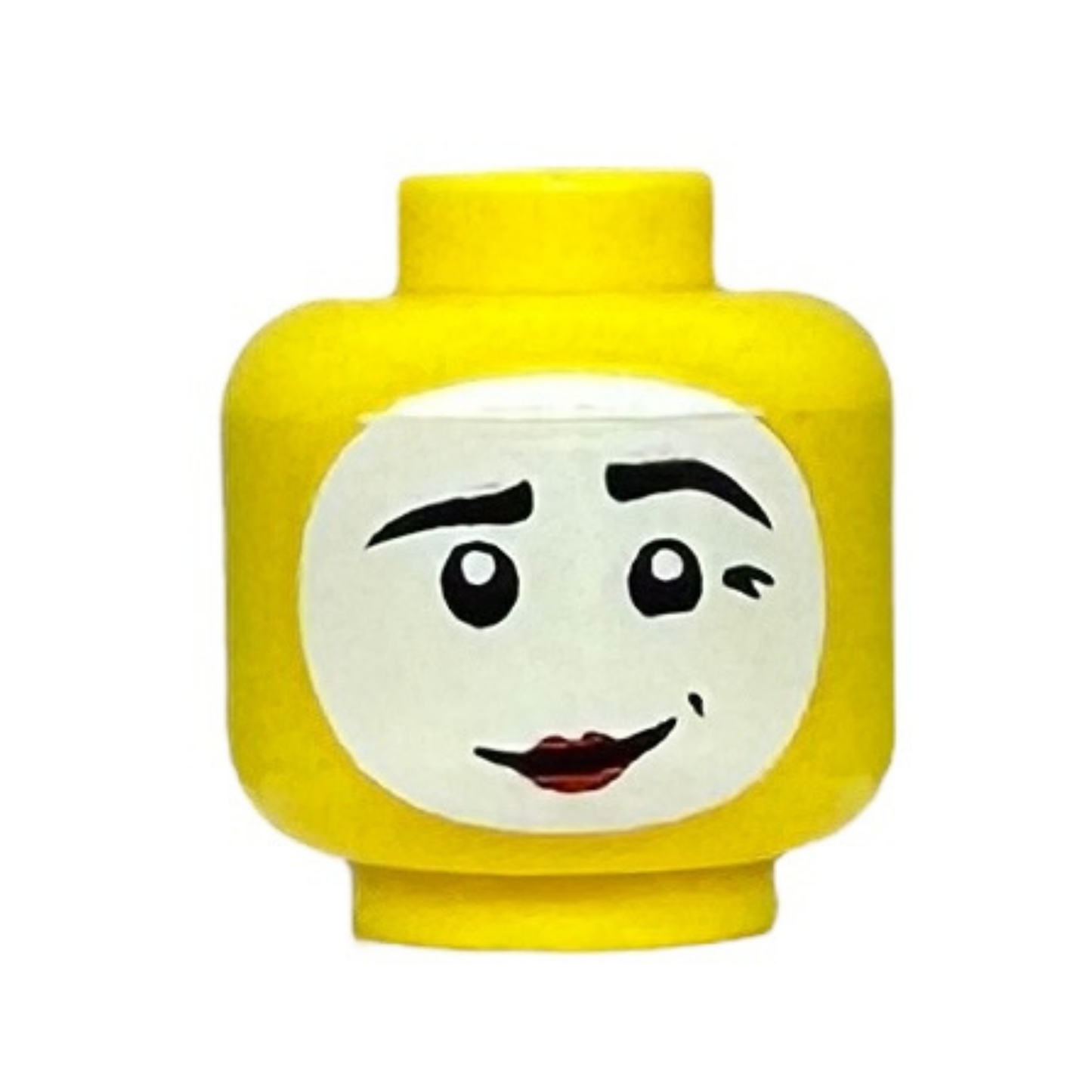 White Face Paint, Red Lips, Lopsided Grin Pattern