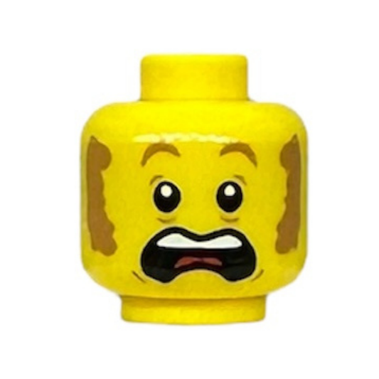 Worried Lopsided Grin / Scared Open Mouth with Top Teeth