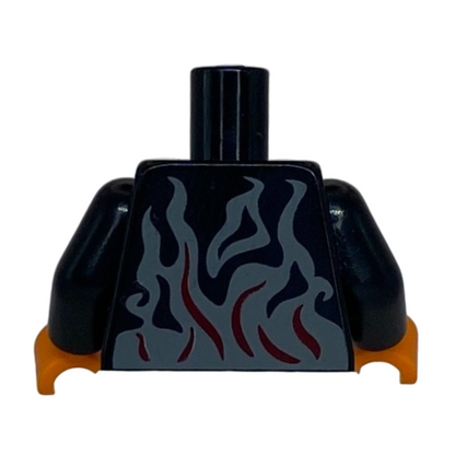 Flames and Skull with Bright Light Orange Eyes