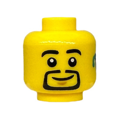 Thin Goatee, Chin Dimple, Hearing Aid on Left, Grin