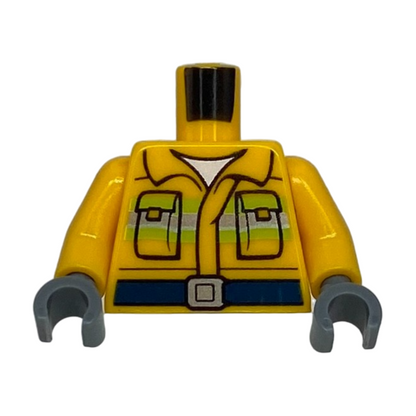 Fire Reflective Stripes with Pockets, Dark Blue Belt, and Fire Logo on Back