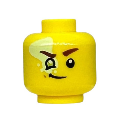 Lime Right Eye with Yellowish Green Splotch, Smirk / Open Mouth Smile with Teeth (Mateo)