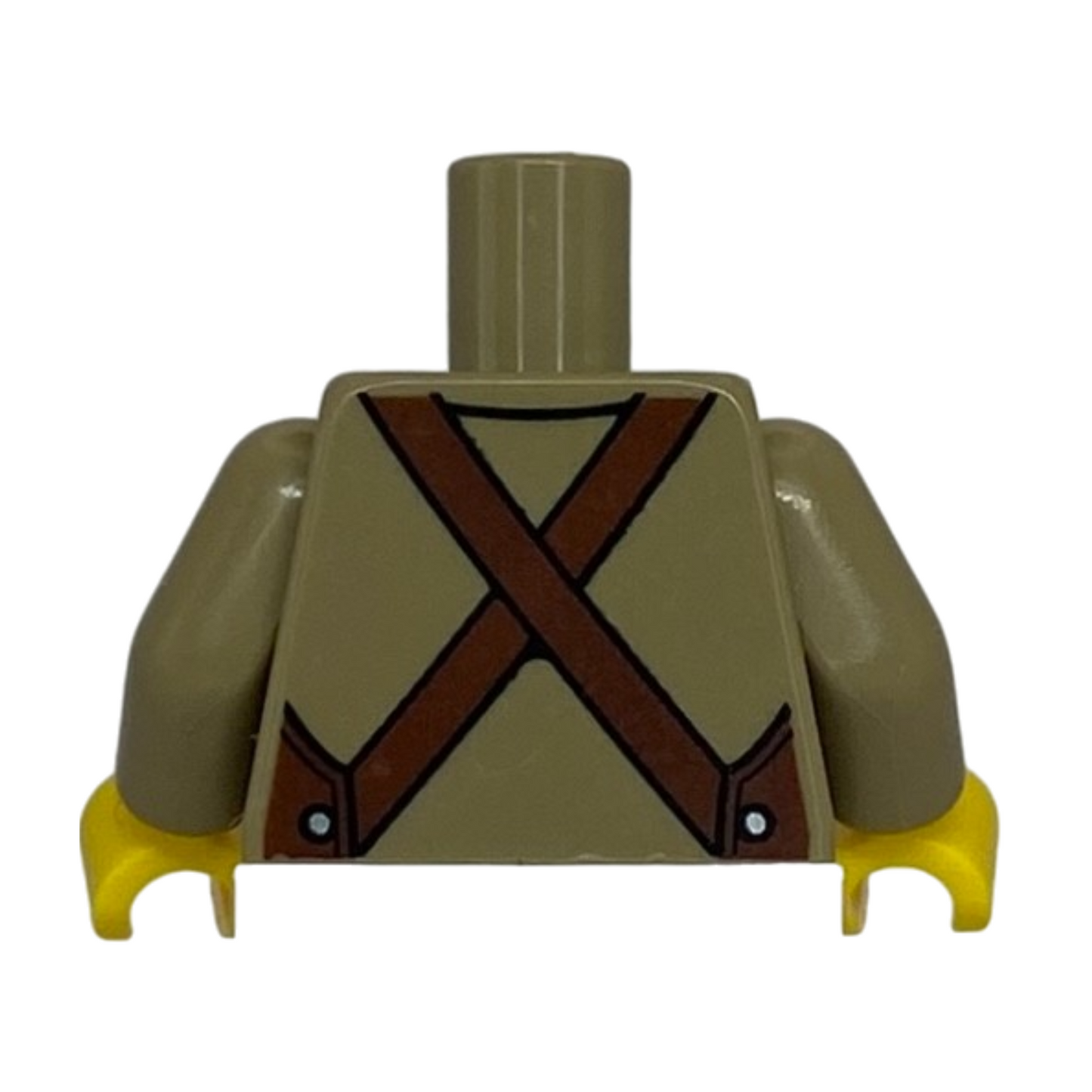 Reddish Brown Apron with Pocket over Shirt with Buttons