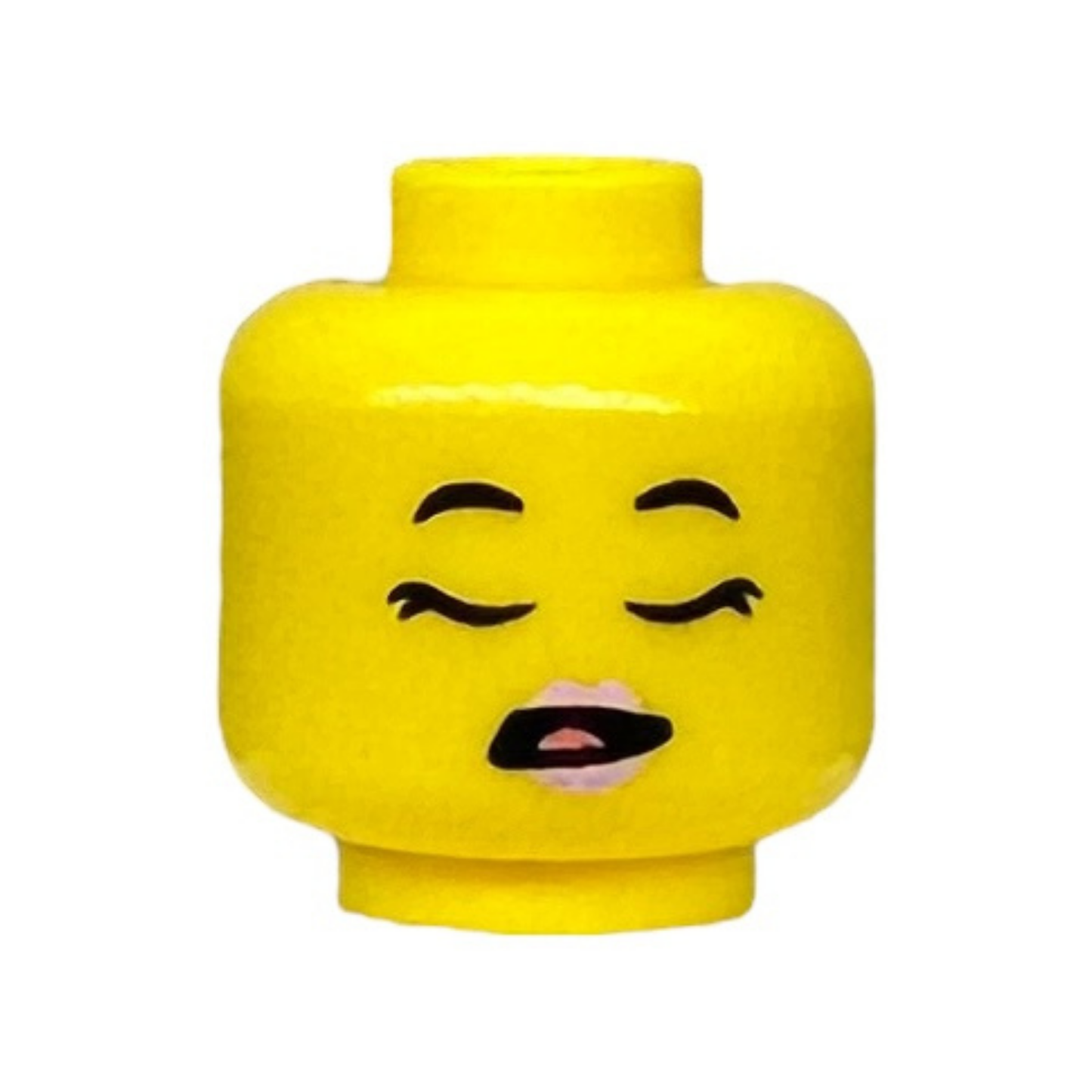 Bright Pink Lips, Grin / Open Mouth with Coral Tongue, Sleeping Pattern