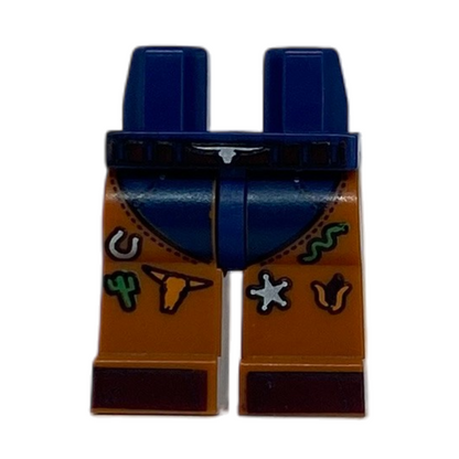 Dark Red Belt and Shoes, Silver Horseshoe and Star, Orange Bull Head, Green Cactus and Snake Pattern