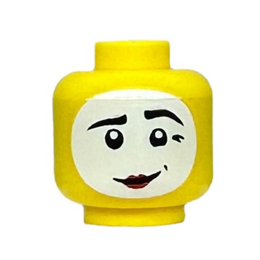 White Face Paint, Red Lips, Lopsided Grin Pattern