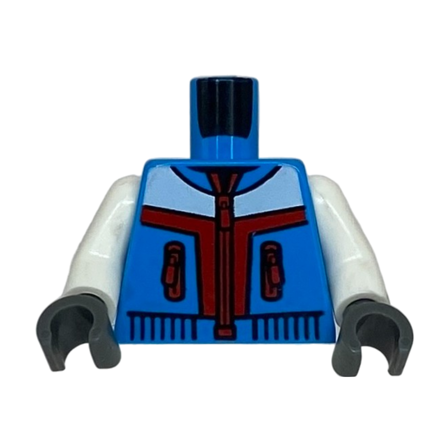 Jacket with Red Zippers and Stripes, White Panel